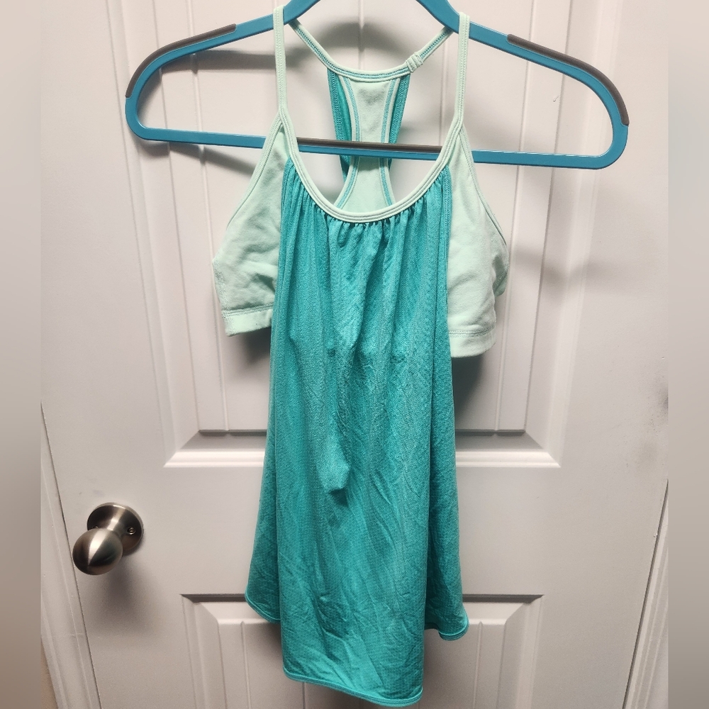 Size 6 Lululemon Tuck Me In Tank Bali Breeze/Fresh Teal